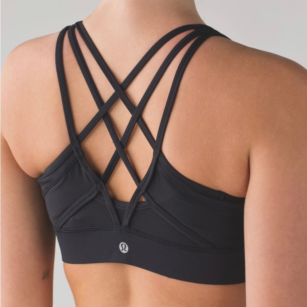 lululemon Strap It Like It’s Hot Black Sports Bra